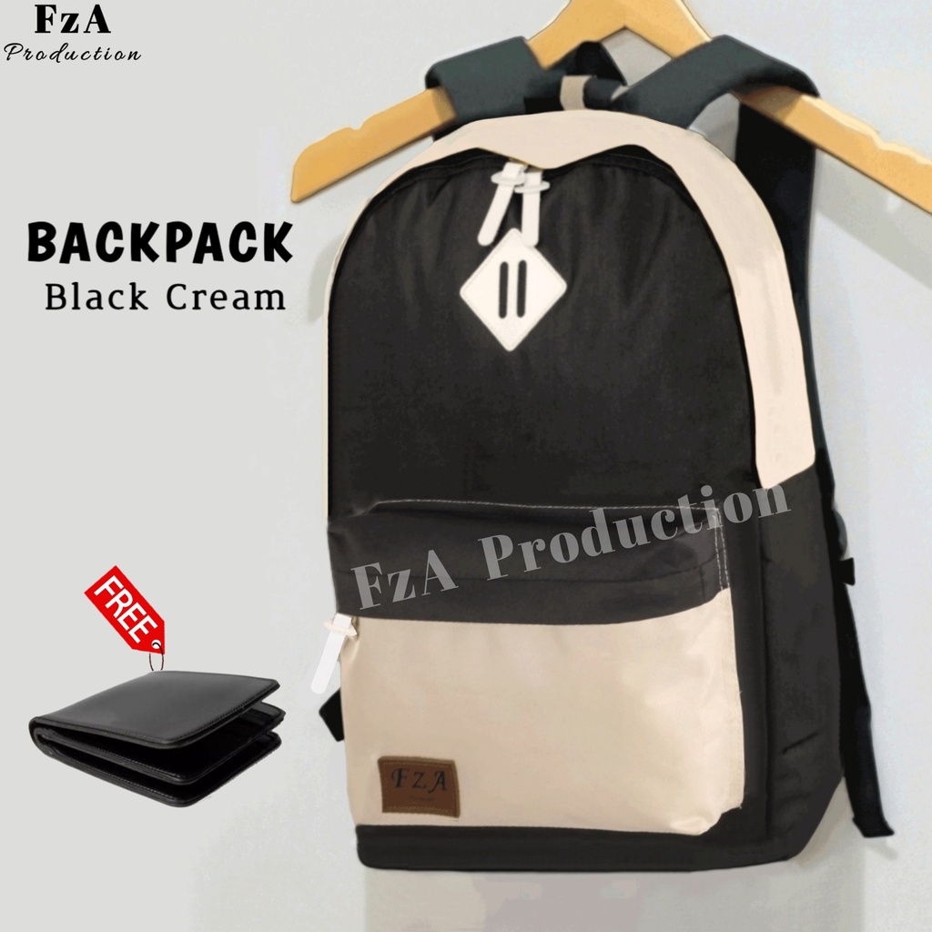 Tas Ransel Distro Kasual Pria Wanita Tas Ransel Laptop Tas Punggung Backpack Original FzA Free Dompet