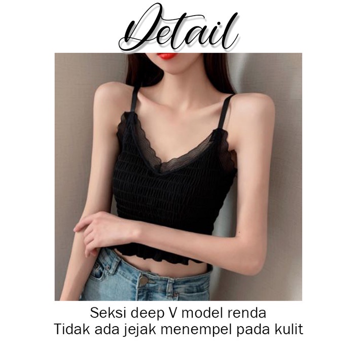 CJBH-706 TINO-TINO Sexy Lace Ruffle Tank Top Bra Wanita Renda/Crop Top Bra