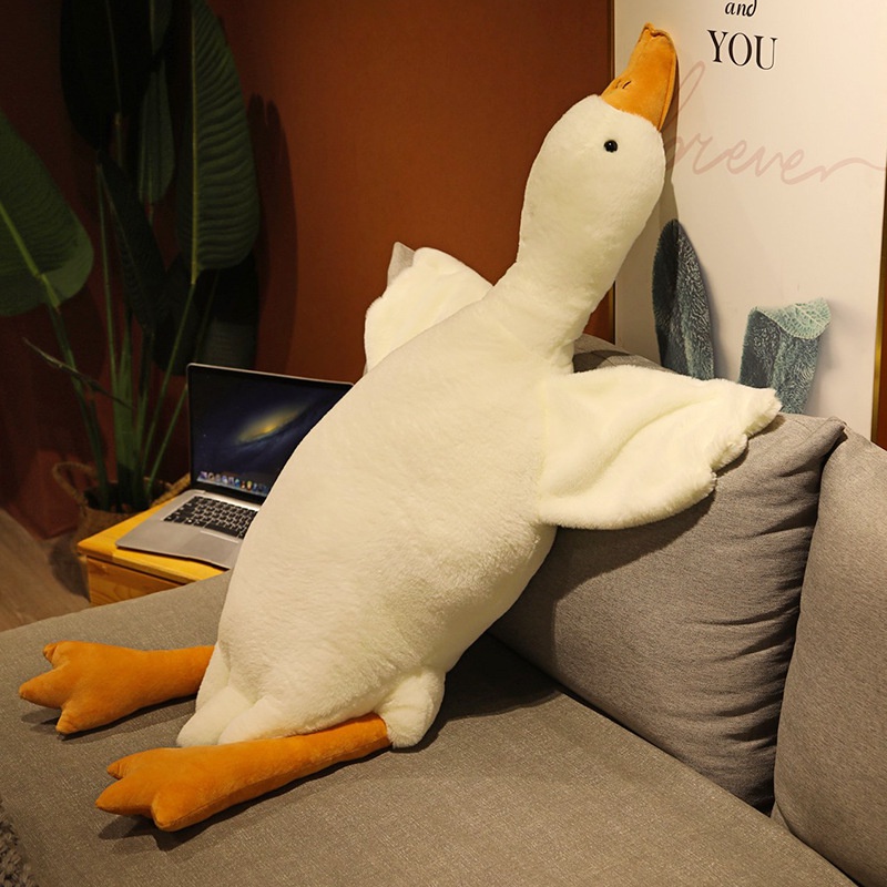 【In Stock】Cute 19.7/35.4/51.2in White Goose Huge Pillow Plush Sleeping Toy Soft Cushion Gift