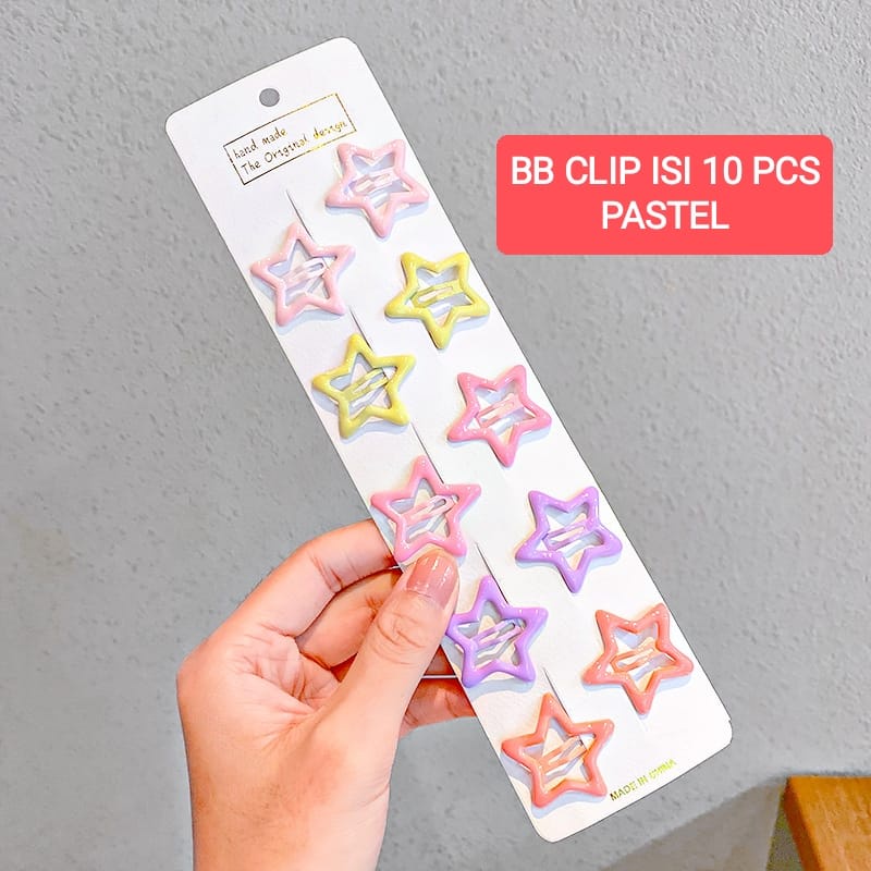 STAR CLIP ISI 10 PCS JEPIT RAMBUT ANAK CEWEK KOREA IMPORT FASHION