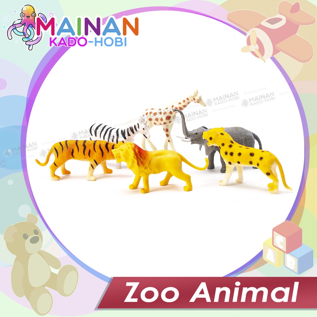 MAINAN ANAK SET JUNGLE ANIMAL WORLD BONEKA KARAKTER BINATANG