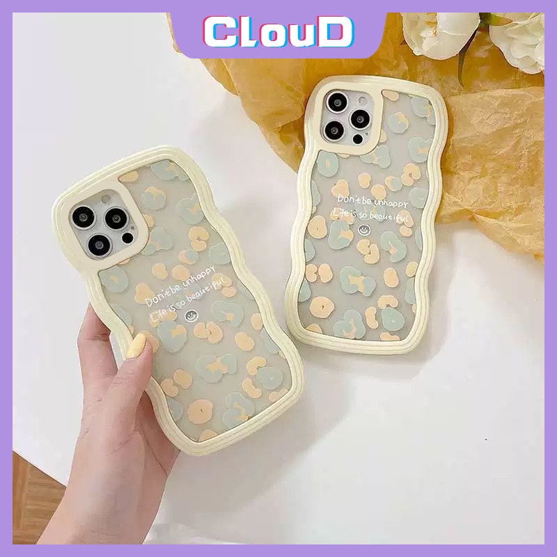 Case Untuk Samsung A04s A14 A12 A13 A04E A53 A03 A20 A52 A22 A03s A50s A30s A04 A23 A33 M22 A52s A21s A31 A32 A50 A20s A11 A02s A51 Fashion Motif Leopard Lembut Bergelombang Tepi Smile Cover