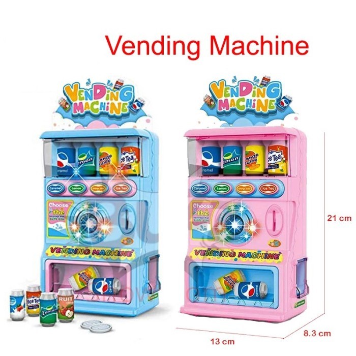 MAINAN Anak balita MESIN PENJUAL MINUMAN OTOMATIS VENDING MACHINE Lampu Musik koin