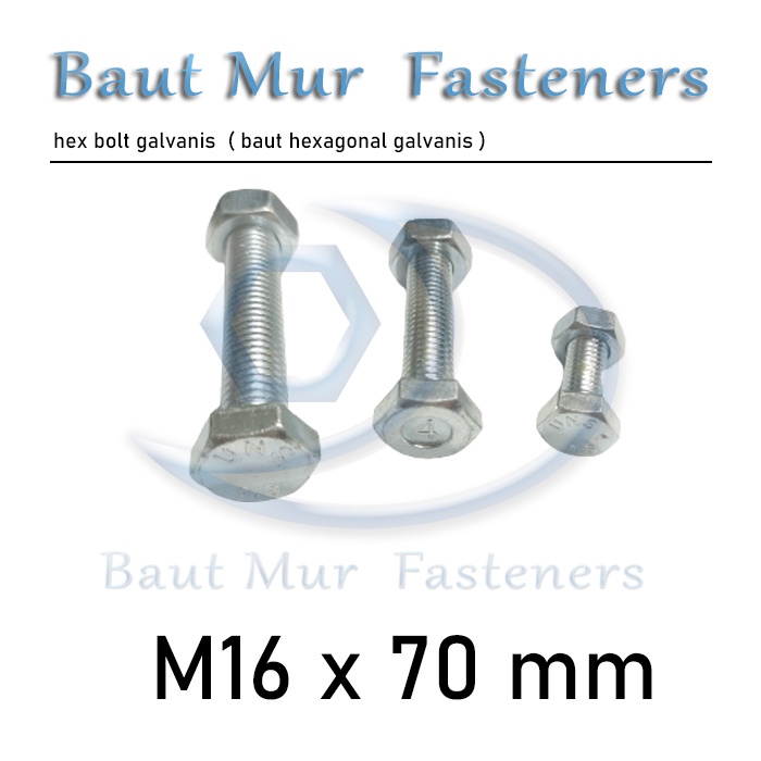 baut mur m16 x 70 / bmp m16 x 70 galvanis / bmp m16 x 70mm