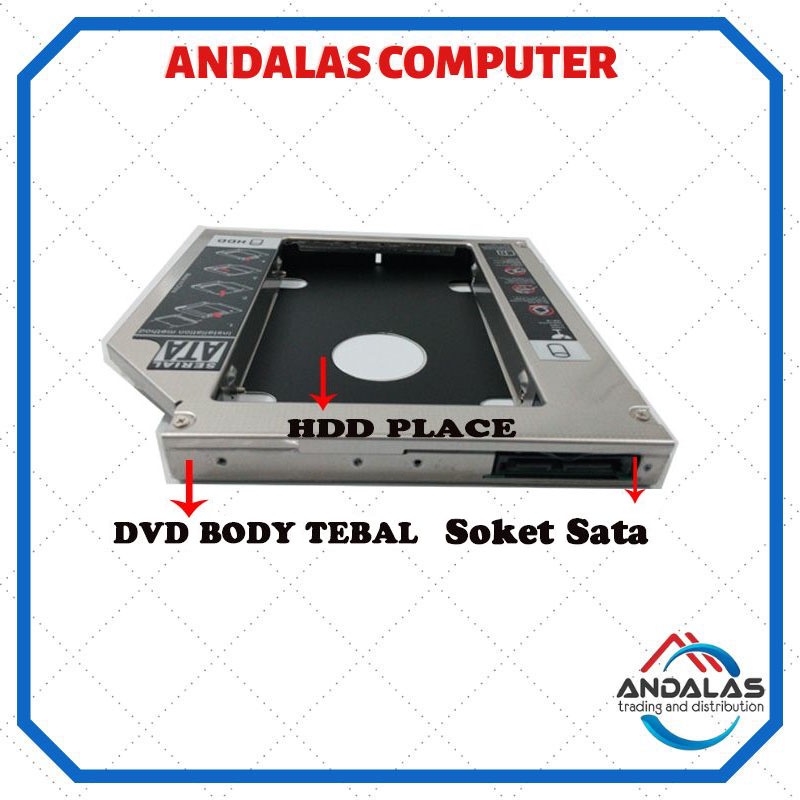 SECOND SSD HDD CADDY SATA to sata Tipis Slim Tebal 9.5mm 12mm  SATA to SATA