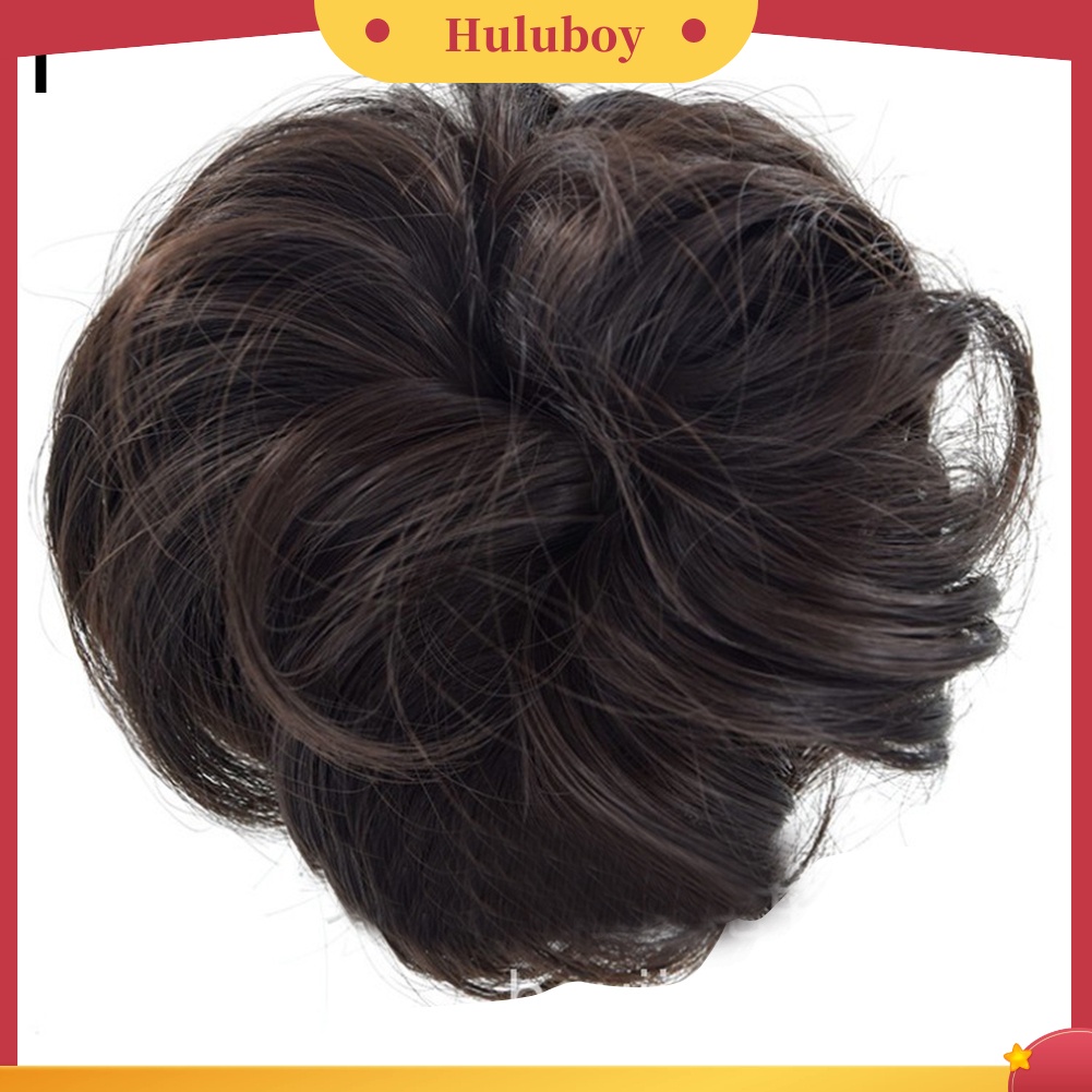 Wig Rambut Bun Chignon Ponytail Elastis Model Keriting Untuk Wanita