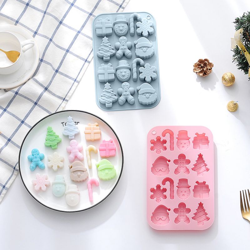 CETAKAN SILICONE PUDING JELLY COKLAT TEMA NATAL CHRISTMAS AESTHETIC/SILIKON COKLAT SANTA UNYU