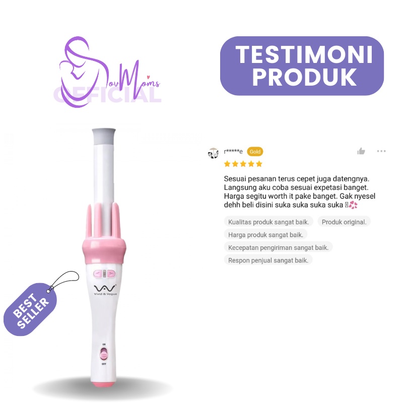 Catokan Cury Rambut Otomatis Alat Kecantikan Catok Rambut Pengeriting Rambut Automatic Catokan keriting Catok Magic Hair Curler Vivido Vogue 4 in 1 Original Premium Terbaru Terlaris Termurah