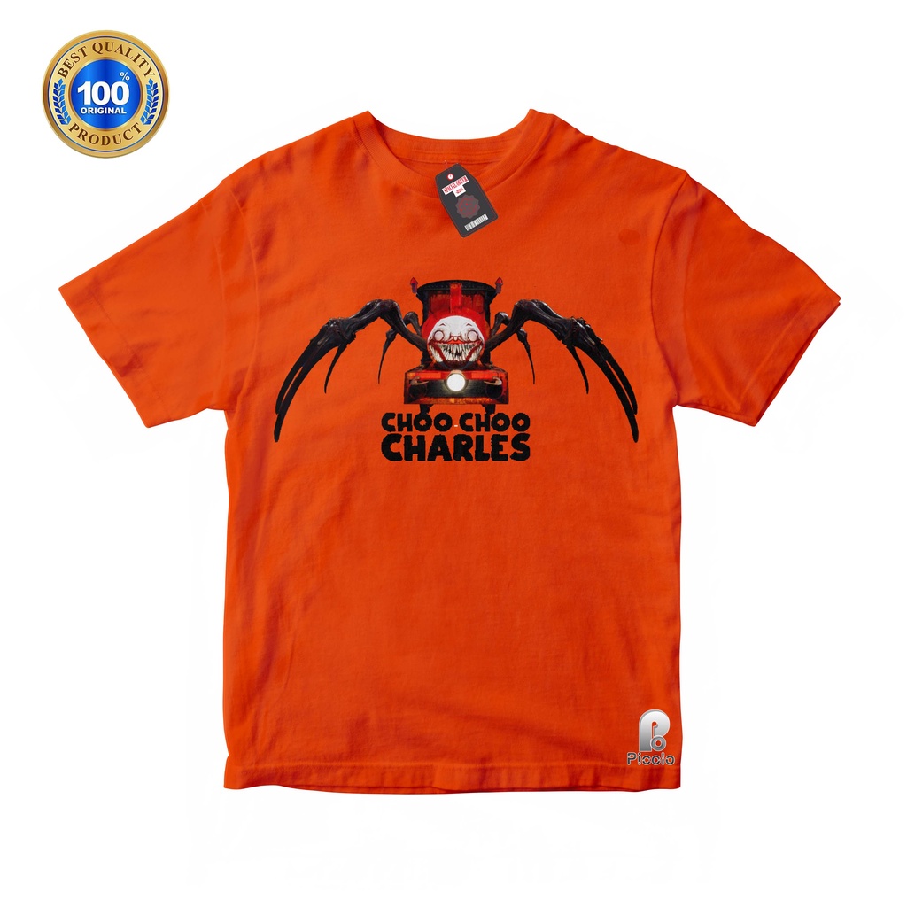 BAJU ANAK KAOS ATASAN ANAK MOTIF CHOO CHOO CHARLES MONSTER KERETA API UNISEX Bahan COTTUN (FREE NAMA)