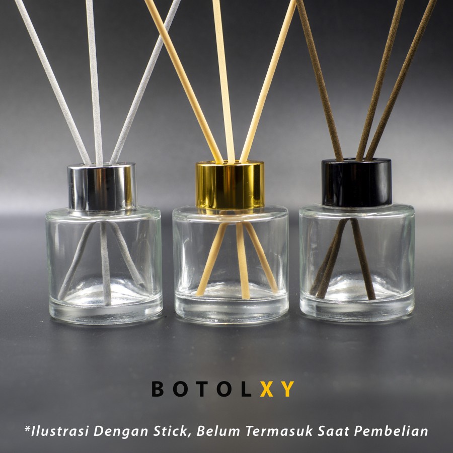 Botol REED DIFFUSER 50ml - Model Bulat Kaca Tebal Clear Aromatherapy