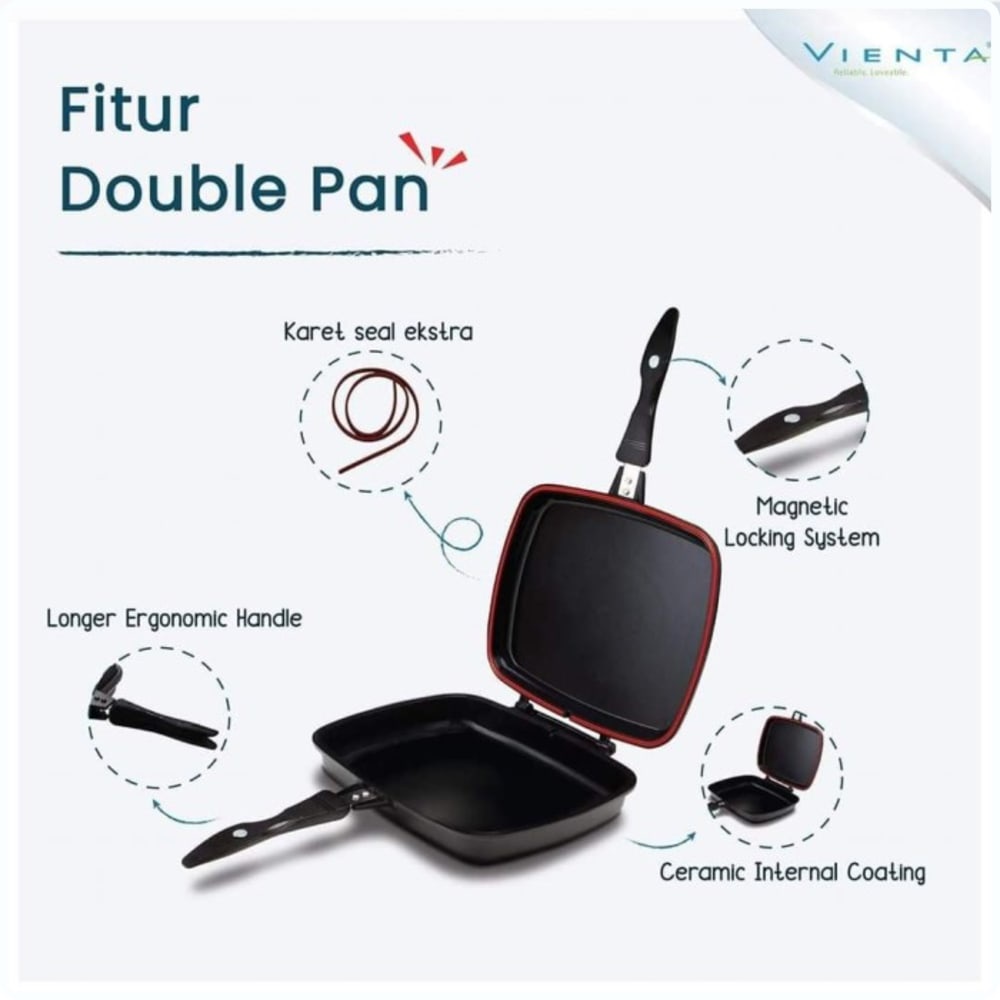 Double Pan Vienta Tigaraksa GARANSI RESMI VIENTA | Shopee Indonesia