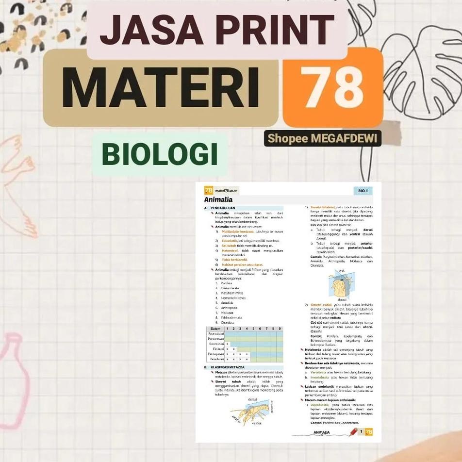 ⇝ (BOLAK-BALIK) JASA PRINT MATERI78 BIOLOGI BINDER A5/B5 /HVS ミ