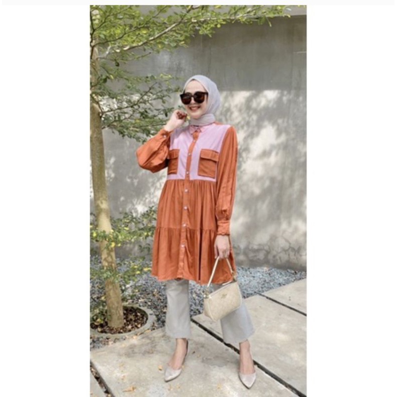 ambil semua preloved tunik ,kemeja,jeans,warna pink salem