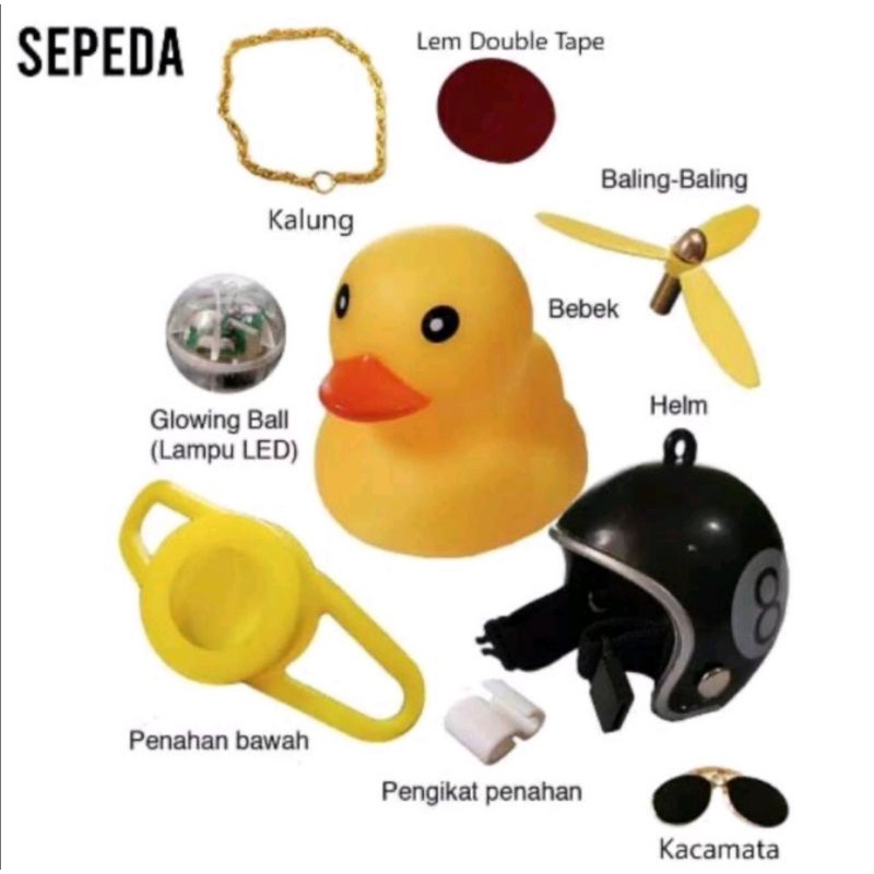 Boneka Bebek GAUL DEGIL berlampu LED topi kacamata kalung