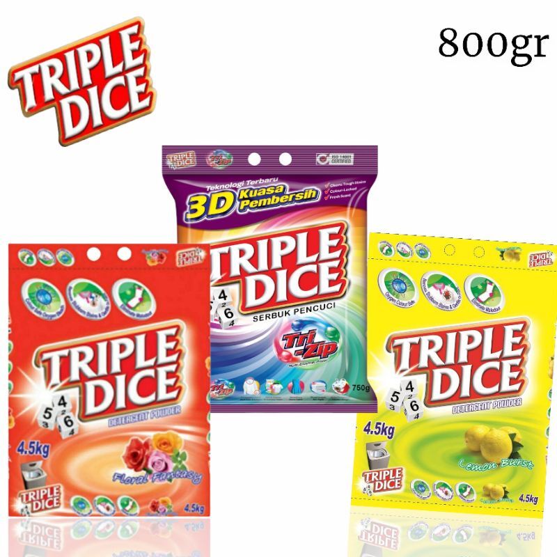 

TRIPLE DICE DETERGENT POWDER 4.5 KG --- GOSEND ONLY