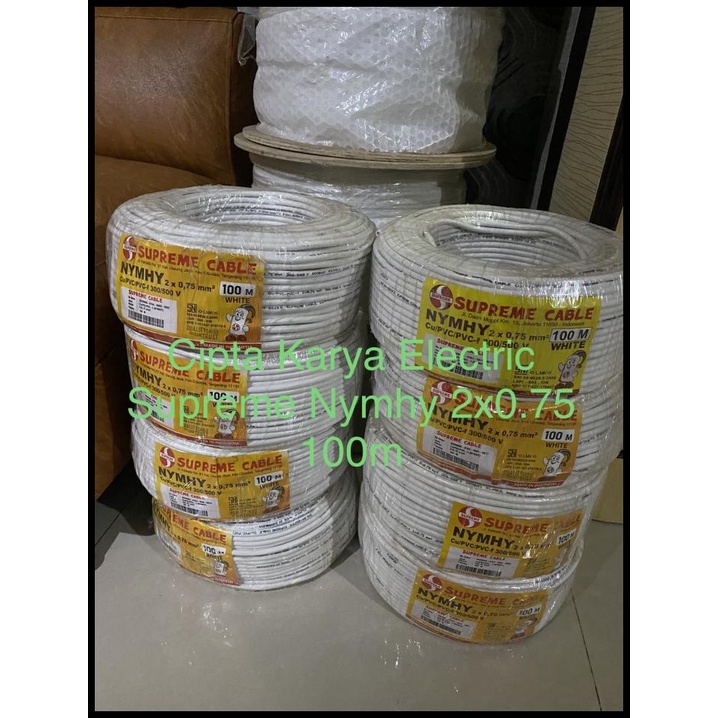 Promo Kabel Supreme Nymhy 2X0,75 Mm / Nymhy 2X0.75 Mm Supreme 100M Serabut