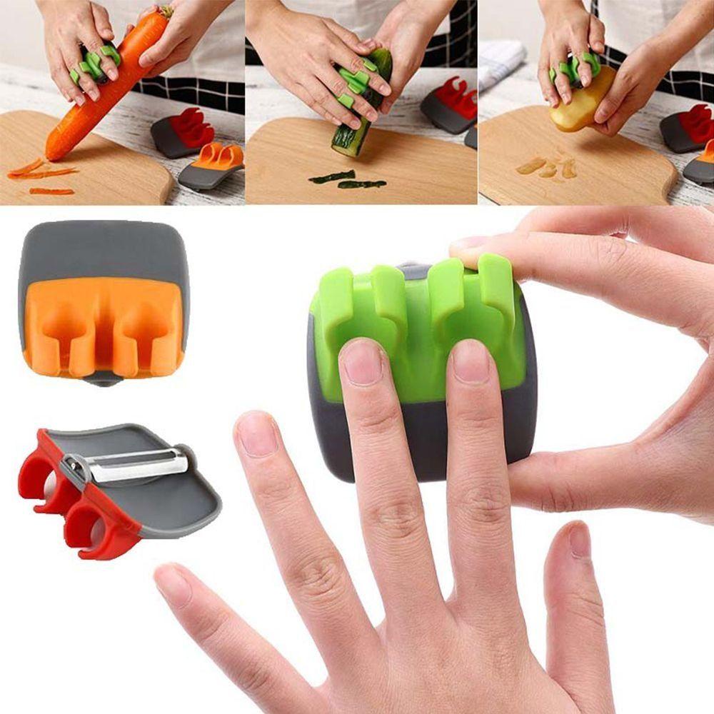 Solighter 2pcs Pengupas Buah Stainless Steel Cepat Stripping Double Fingers Gadget Dapur