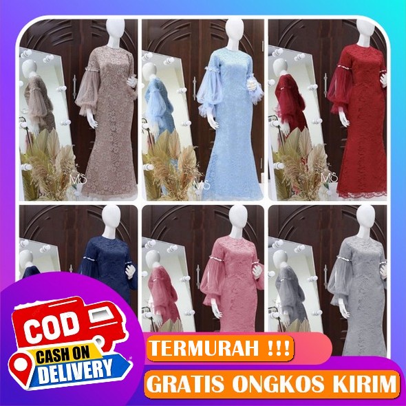 Terlaris..[M L Xl] Mustika Maxi + Outer / Gamis Terbaru Lebaran 2023 / Baju Gamis Ibu Ibu / Gamis Ju
