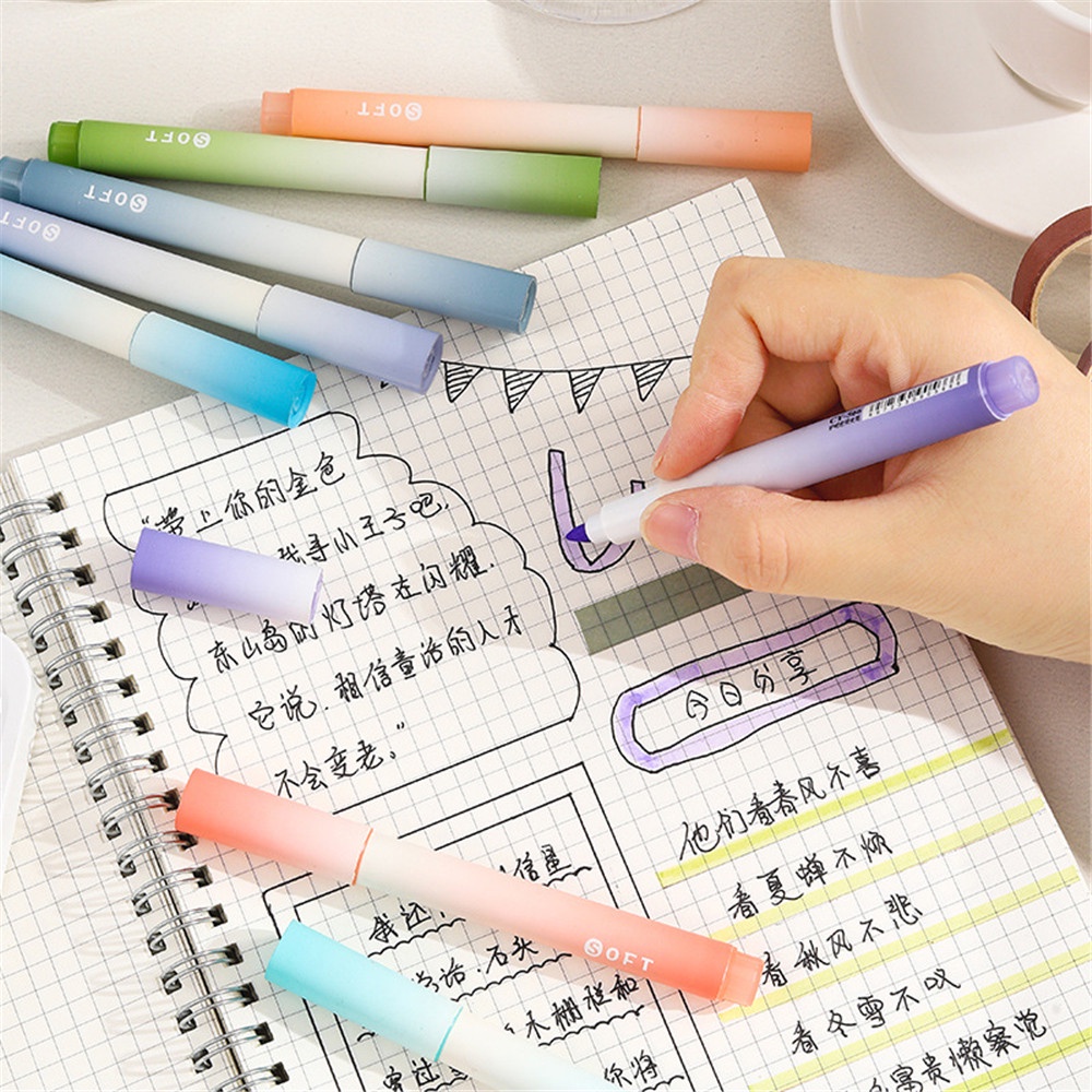 [COD Tangding]4 Pcs Gradual Colour Stabilo Pen Siswa Pelindung Mata Menandai Neon Pen Stationery