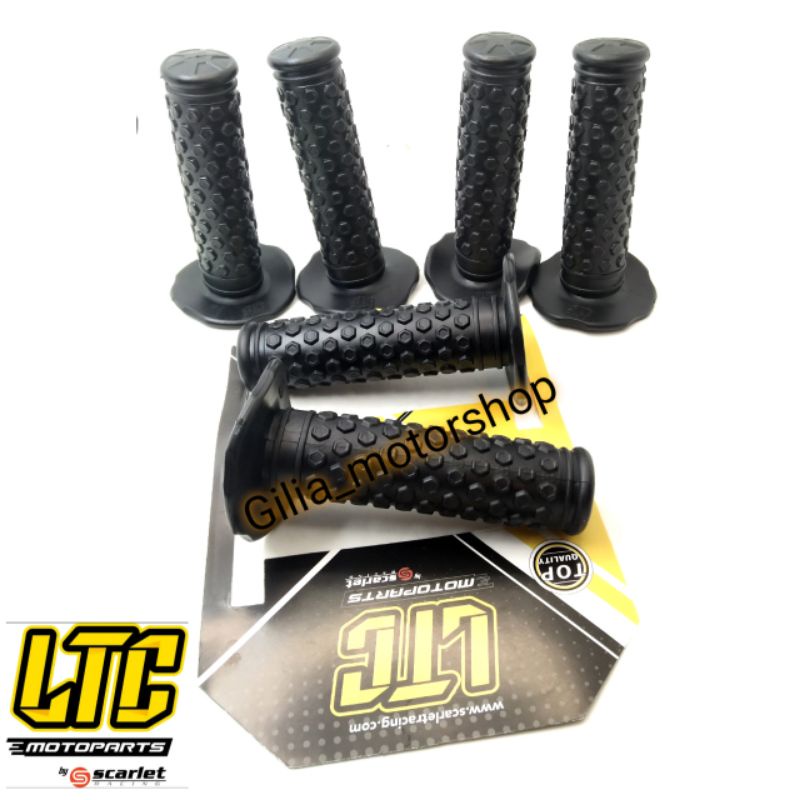 Handgrip bintik 3 dimensi black series LTC Scarlet karet premium universal Motor