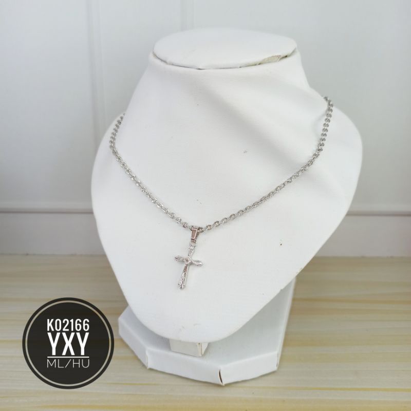 Kalung Yaxiya Salib Polos Rantai Nori K02166