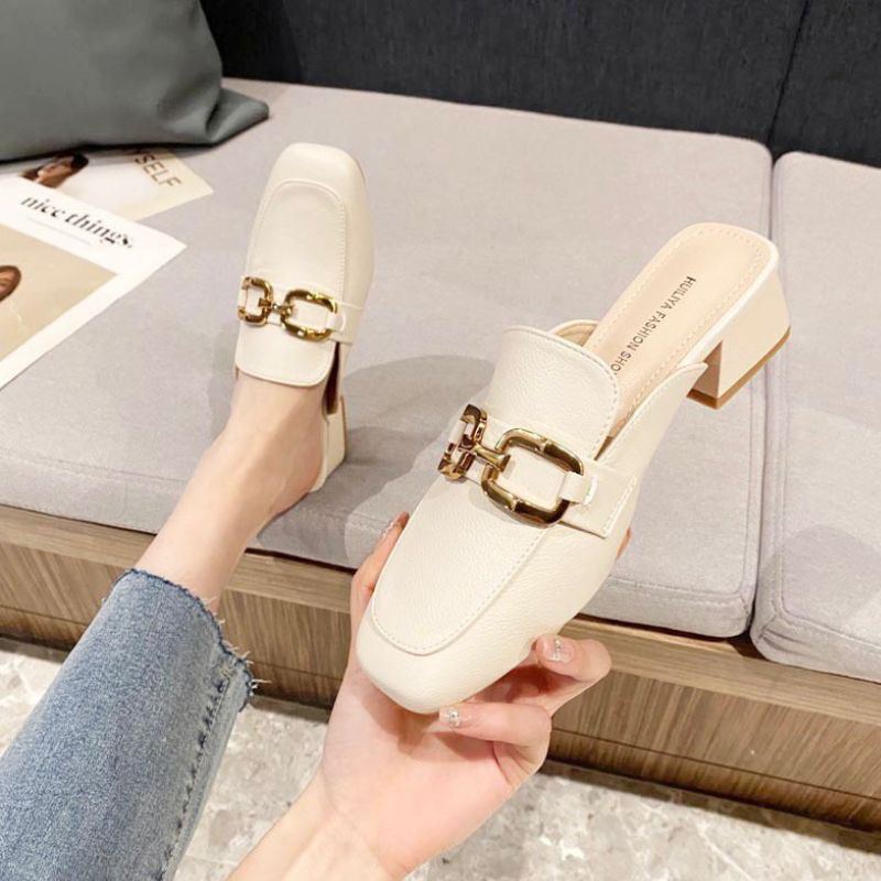 22145 Sepatu Mules Wanita Kantoran Import