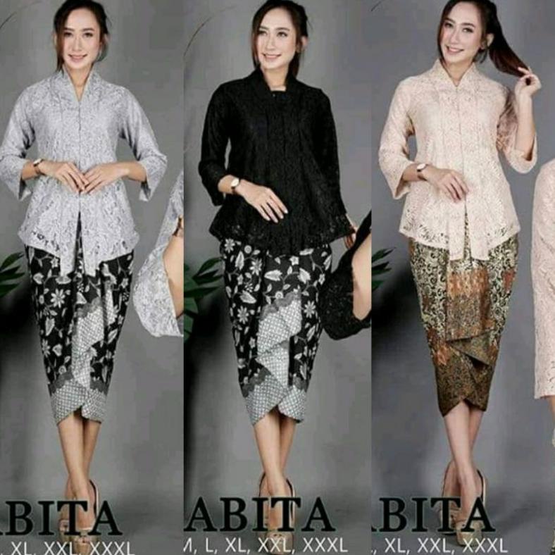 COD Nusa_Kebaya Setelan Kebaya Kutubaru Floy Brukat / Kebaya Kartini / Kebaya Wisuda / Kebaya Modern