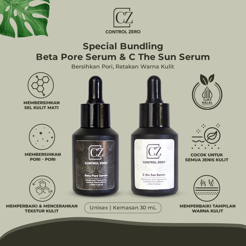 [Bundling] Control Zero (Beta Pore & C the Sun Serum) Size 30mL 2% Salicylic Acid Paket Skincare Rep