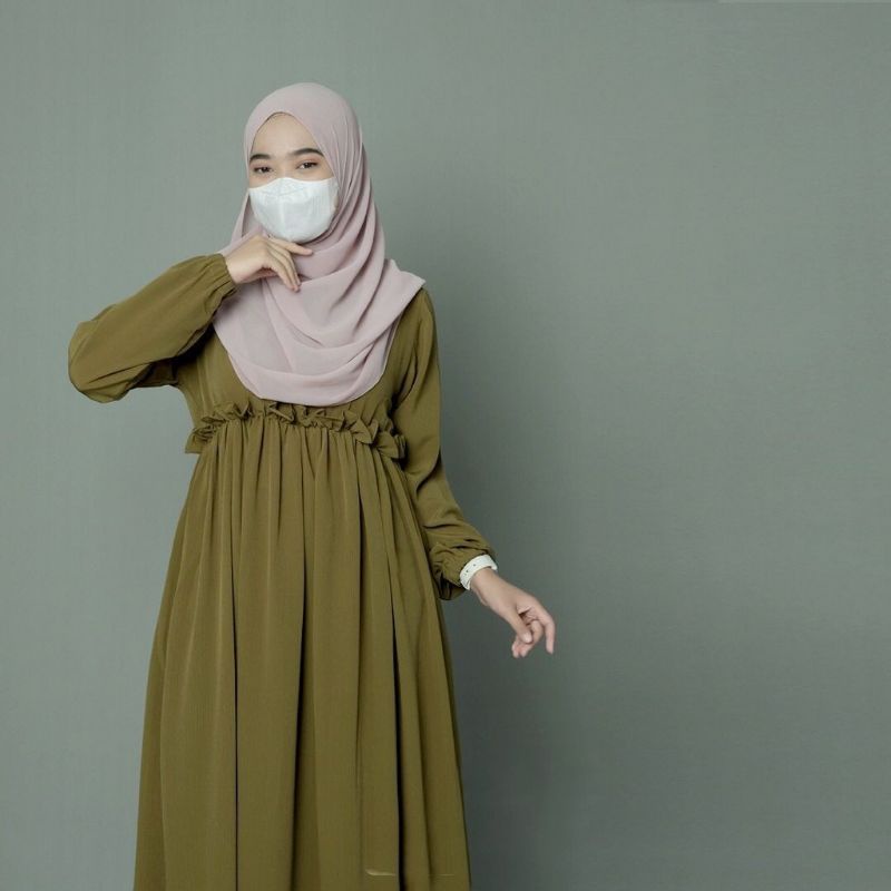 RUMAYA MAXY DRESS CRINCLE AIRFLOW , S M L XL, ABAYA DRESS ,GAMIS BASIC POLOS PREMIUM