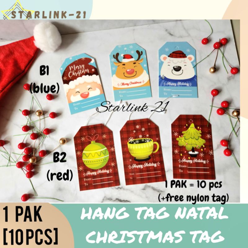 

HANG TAG NATAL CHRISTMAS | Tag Ucapan Hampers Natal Seri B [10 pcs]