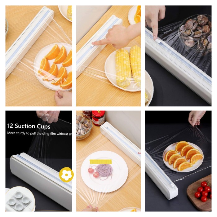 Dispenser Plastik Foil Makanan Plastik Cling Wrap Alat Pemotong Cutter