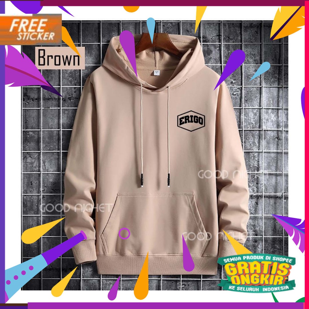 Putih hitam biru hijau orange pink tosca abu / Jaket Sweater Hoodie ERIGO | Hoodie Distro Hoodie mur