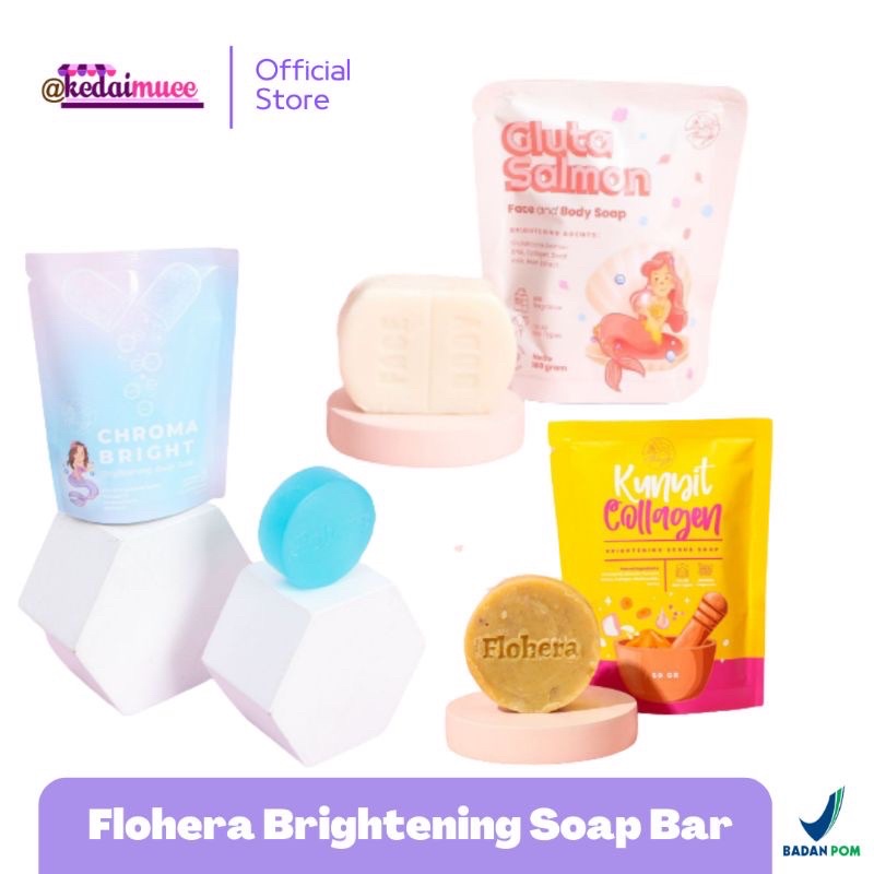 SIAP KIRIM ‼️CHROMA BRIGHT FLOHERA BRIGHTENING BODY SOAP SABUN PEMUTIH AMPUH SABUN VIRAL Gluta Body Soap by White Diary WhiteDiary