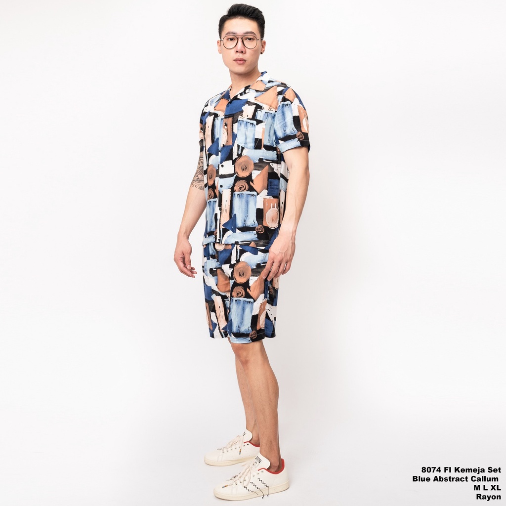 Hot Sale Jane Frey Clothing Setelan Piyama Pria Freypv 8074 Reguler Fit Set Motif M-Xl Kemeja Tie