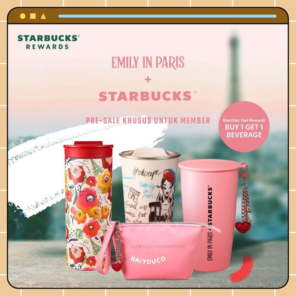 Jual Tumbler Starbucks Emily In Paris 2022 / Botol Minum Starbucks x