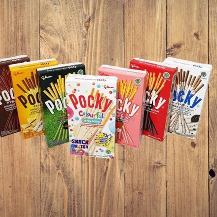 

8.8 STOK READY Pocky Glico Stick Chocolate / Strawberry / Double Choco / Choco Banana / Cookies&Cream / Green Tea / Colourful / Coklat Wafer Snack Cemilan Anak ALL VARIAN HALAL