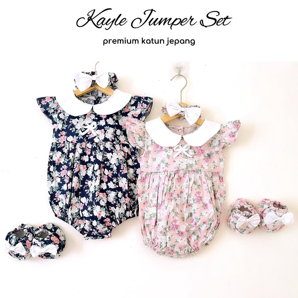 HARPER CLOWN Premium Katun Jepang Baju setelan rok bunga pergi lucu fashion anak bayi cewe perempuan murah Kayle