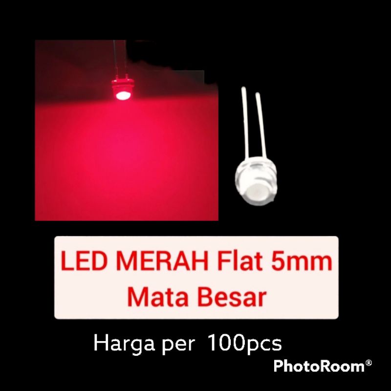 LAMPU LED MERAH 5 MM MATA BESAR STAR WHAT 100PCS GOOD QUALITY