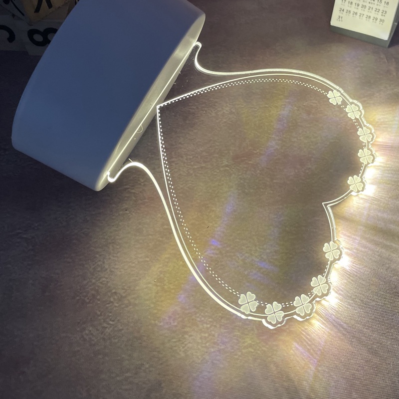 Memo Night Light with Pen USB Charging Pencahayaan Hemat Energi Lampu Kalender LED Bening Anak Pacar Hadiah Ulang Tahun Kreatif Dekorasi Kamar 3D Akrilik Papan Pesan Lampu