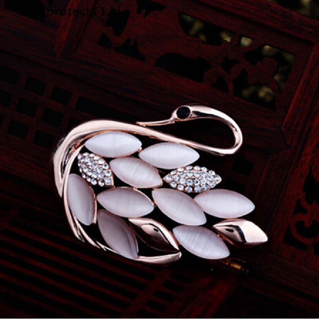 /Fashion Hot// Fashion// Trendi Elegan Motif Angsa Berlian Imitasi Bros Pin Kristal Bros Pin Klip.