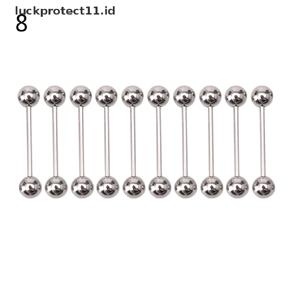 /Fashion Hot// Fashion// 10PCS Stainless steel Bola Lidah Pusar Nipple Barbel Rings Bar Body.