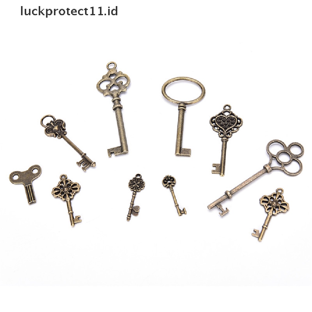 /Fashion Hot//// Set 70pcs Antik Vintage Old Look Bronze Skeleton Keys Fancy Heart Bow Pendant.