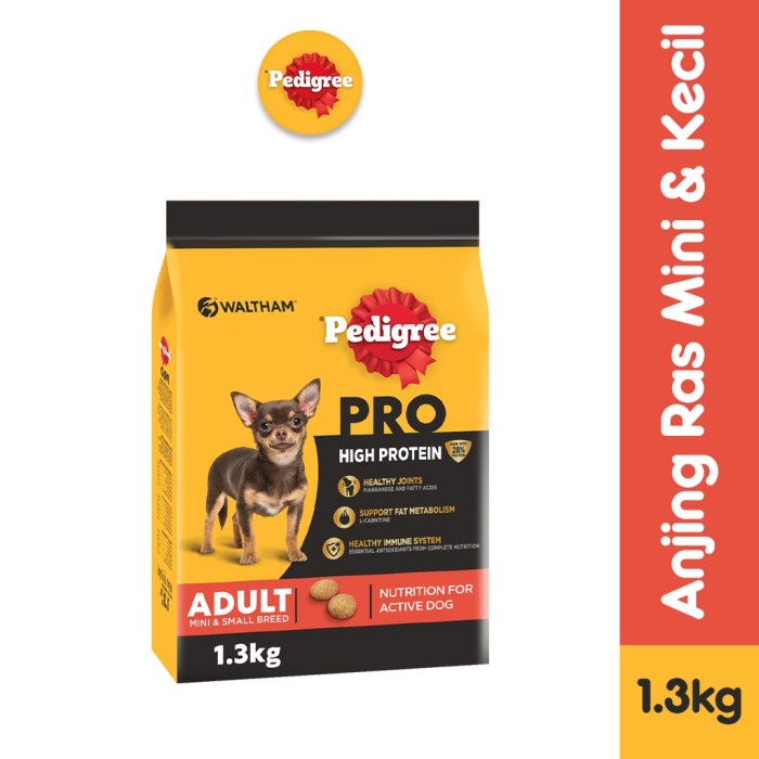 PEDIGREE PRO High Protein Adult Mini Smallbreed 1.3kg Makanan Anjing