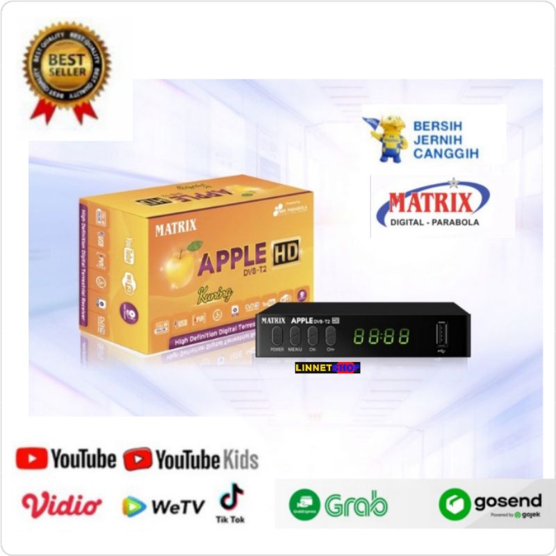 SET TOP BOX TV DIGITALq. DVD T2 MATRIX STB APPLE KUNING