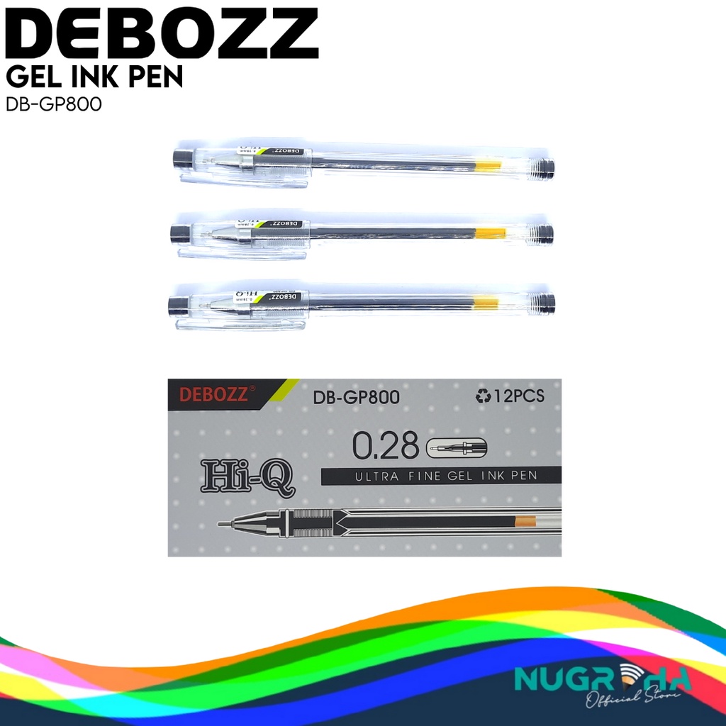

PULPEN BALLPOINT PENA GEL INK 0.28 DEBOZZ DB-GP800