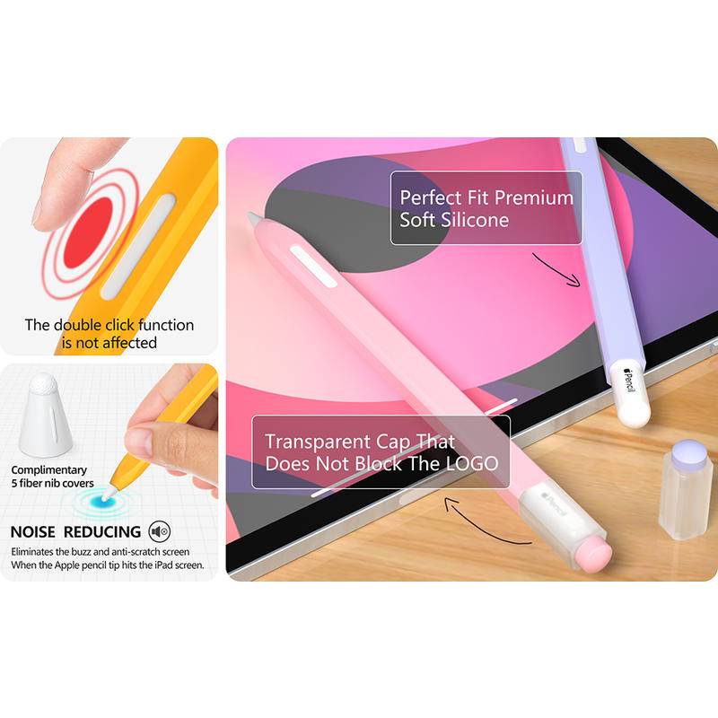 Klasik Silikon Pensil Case Untuk Apple Pencil 1st 2nd Generation Case Cover Lengan Dukungan Pengisian Magnetik