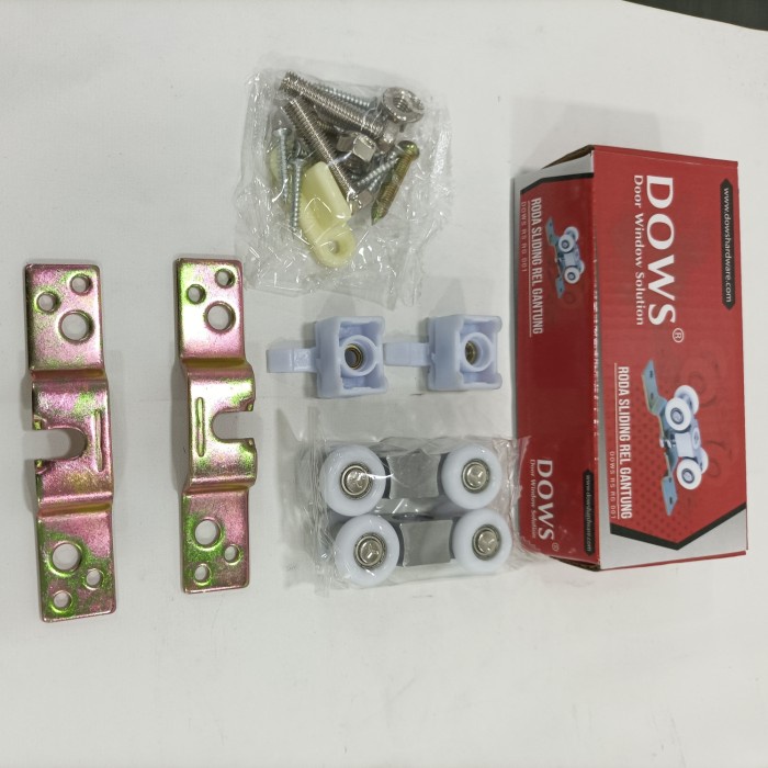 Roda Roda Nylon Set Rel Pintu Gantung Geser