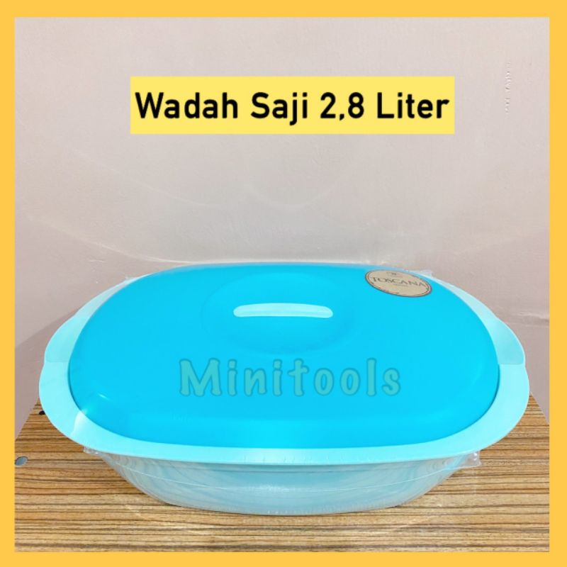 Wadah Saji 2,8 Liter / Tempat Sayur / Green Leaf 7684 Verona + Tutup dan Sendok