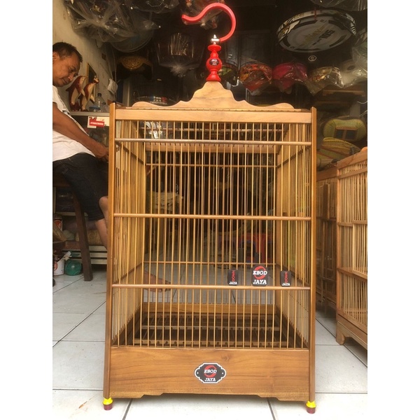 Sangkar Kotak Ebod Kayu Jati
