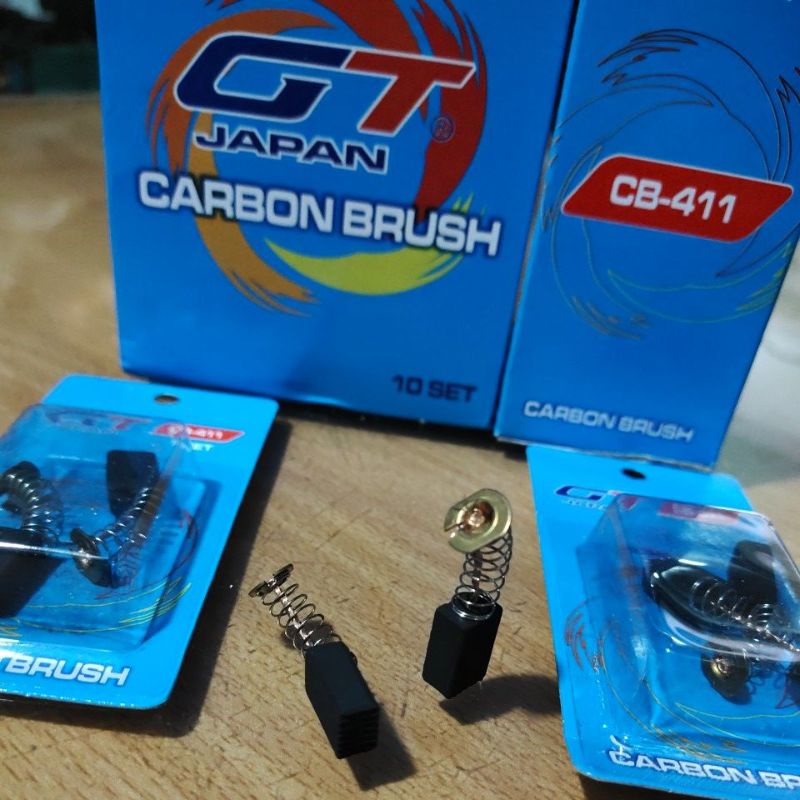 1 Set isi 2 PCs Kul GT JAPAN 411 A | CB Bostel Arang Karbon Carbon Brush Kol  411A | cocok : MAKITA 